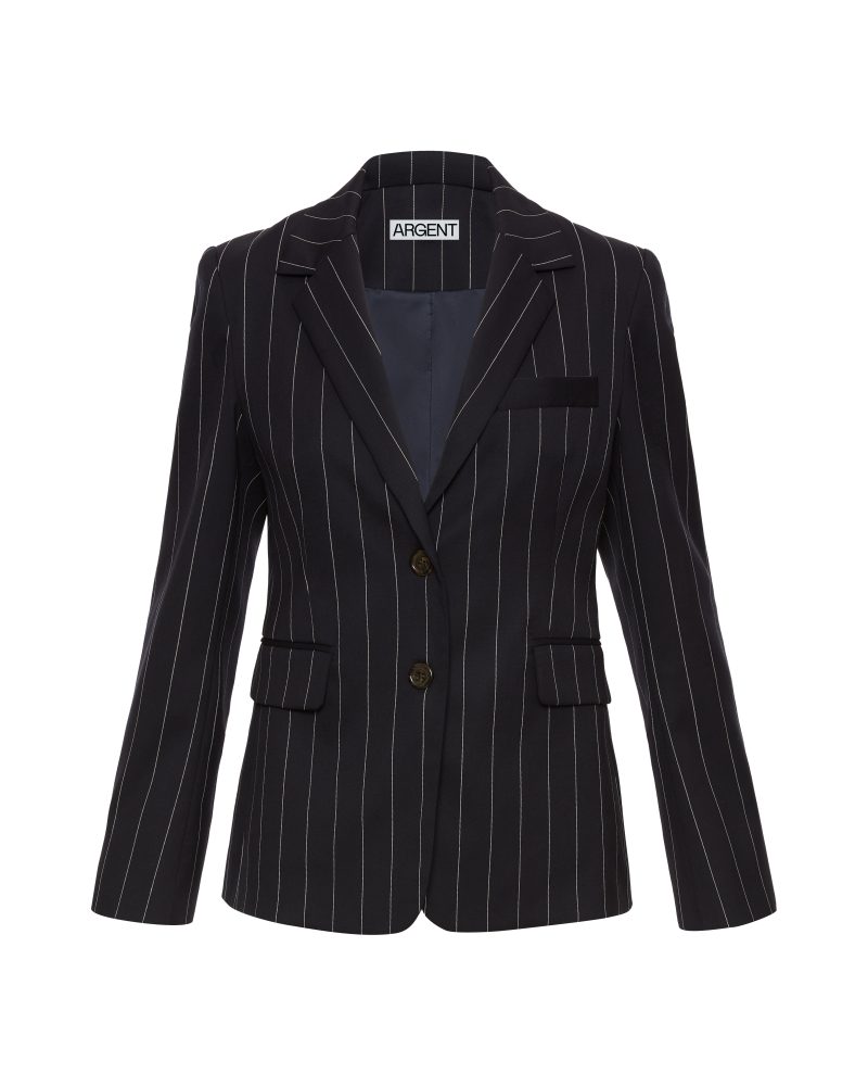 CopainBlazerinStretchWool NavyPinstripe 581