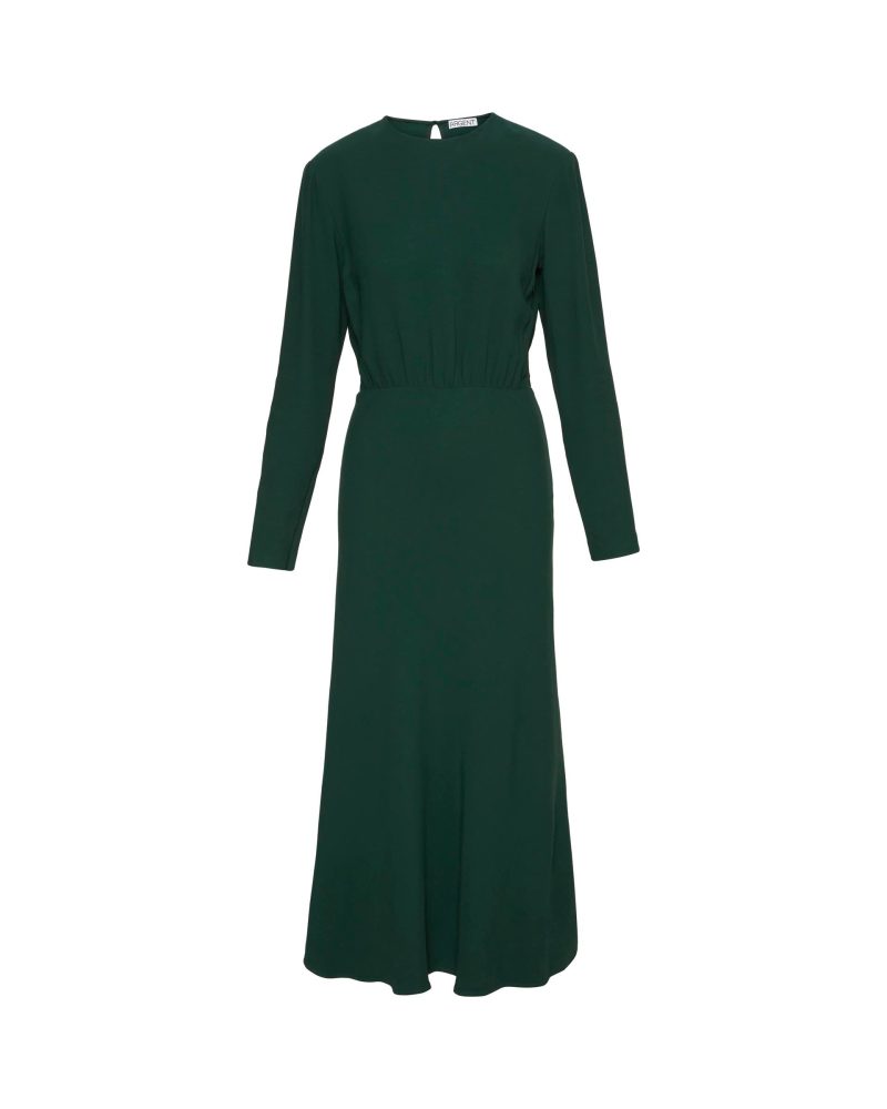 CrosbyDressinViscoseWoolCrepe Emerald 388