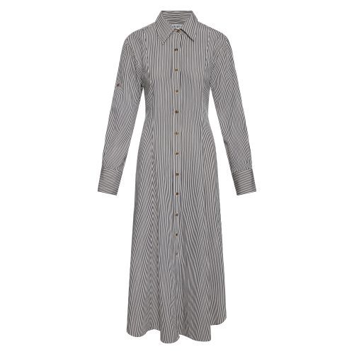 EasyShirtDressinYarn DyedViscose NavyStripe Ghost 081