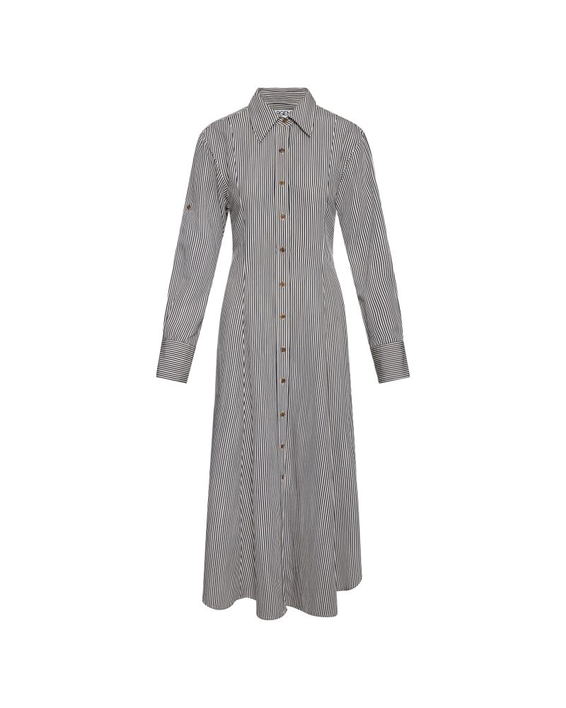 EasyShirtDressinYarn DyedViscose NavyStripe Ghost 081