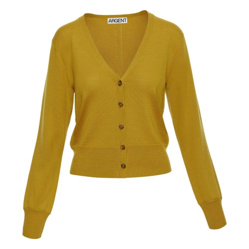 EverydayKnitCrewCardiganinMerinoWool Mustard 171 1