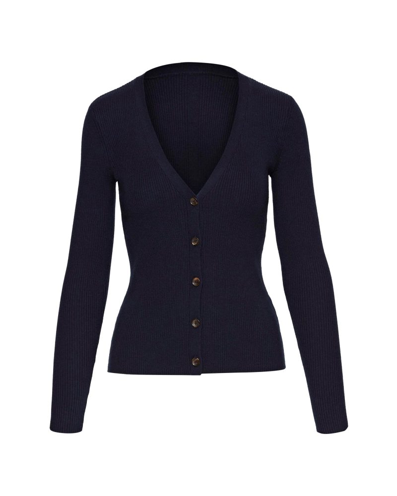 EverydayKnitRibCardigan Navy 271