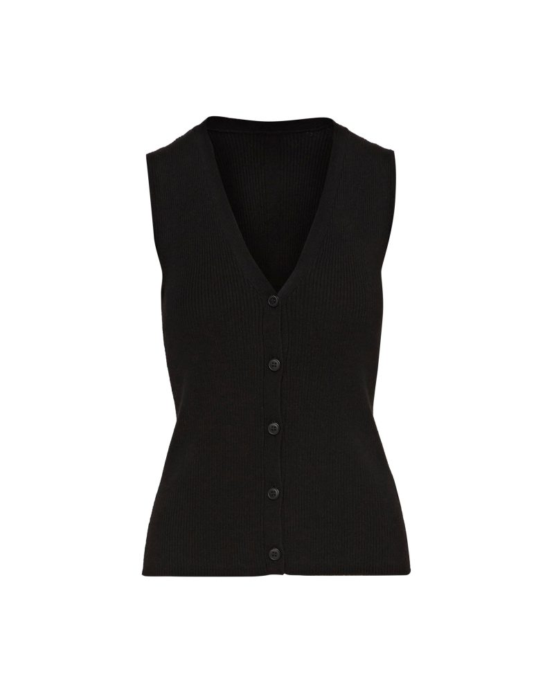 EverydayKnitRibWaistcoat Black 326