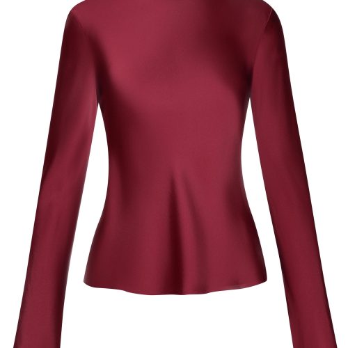 LongsleeveBiasTopinViscoseSatin Burgundy