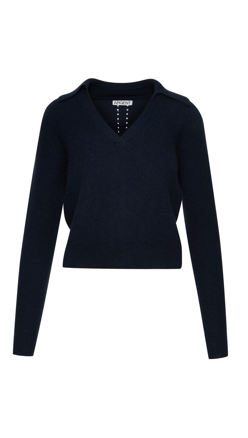 PoloSweaterinWoolCashmere Navy