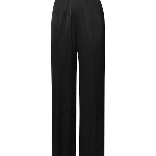 Pull Up Pant in Viscose Satin Black