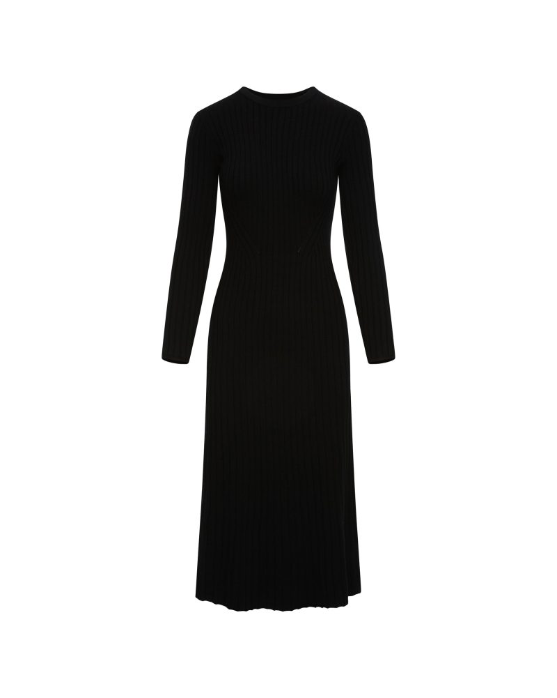 RibbedEverydayDressinMerinoWool Black 057 GHOST