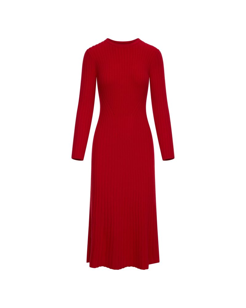 RibbedEverydayDressinMerinoWool Red 157 GHOST