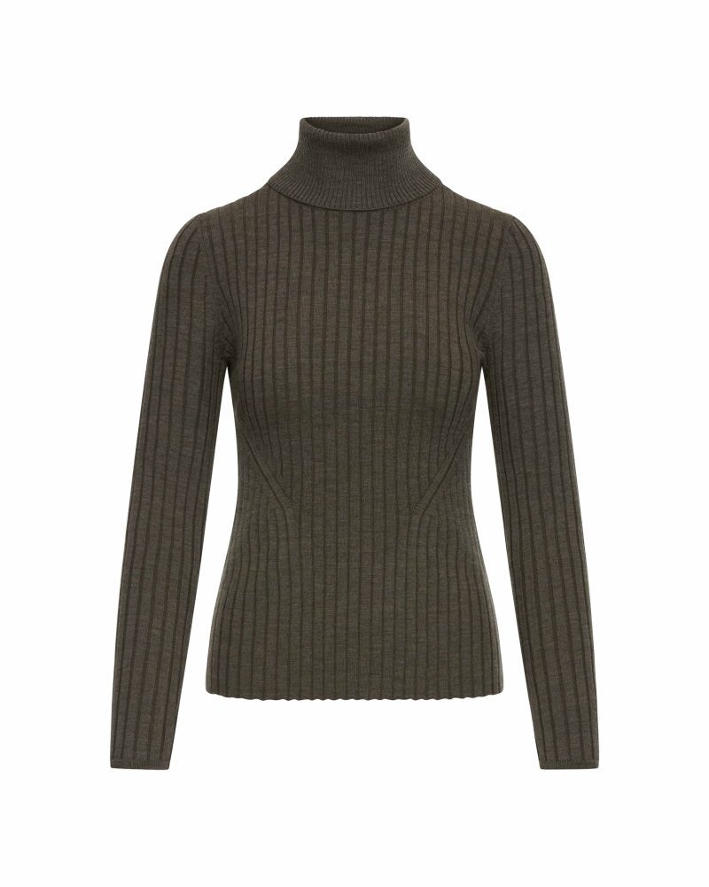 RibbedTurtleneckinMerinoWool Hunter 050 GHOST