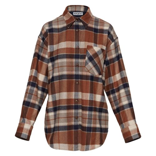 ShirtJacketinWoolPlaid BrownPlaid 088