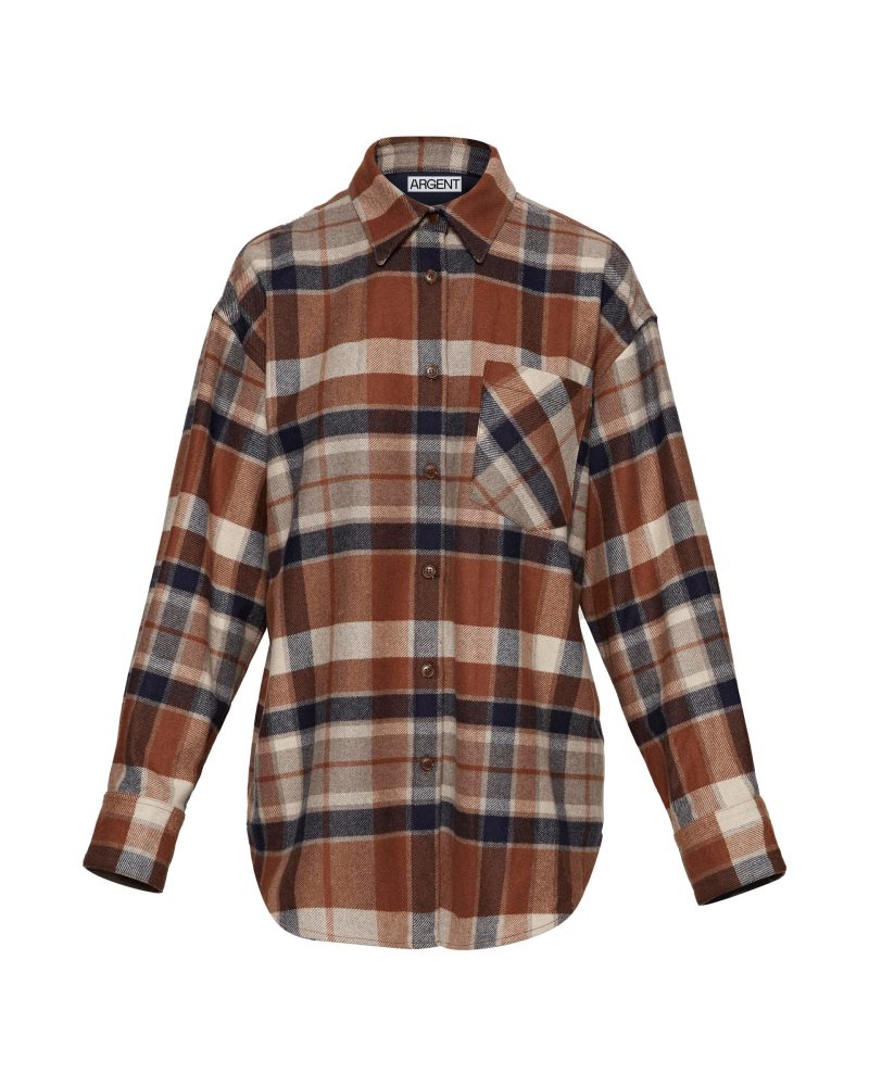 ShirtJacketinWoolPlaid BrownPlaid 088