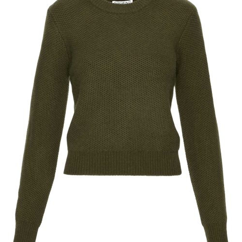 ShrunkenCrewneckinWoolCashmere Olive