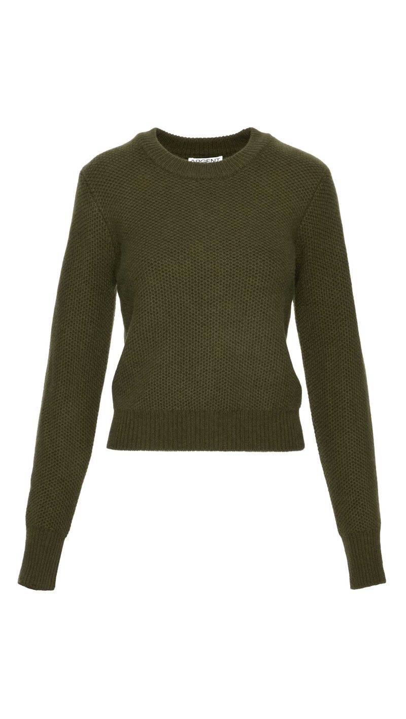 ShrunkenCrewneckinWoolCashmere Olive