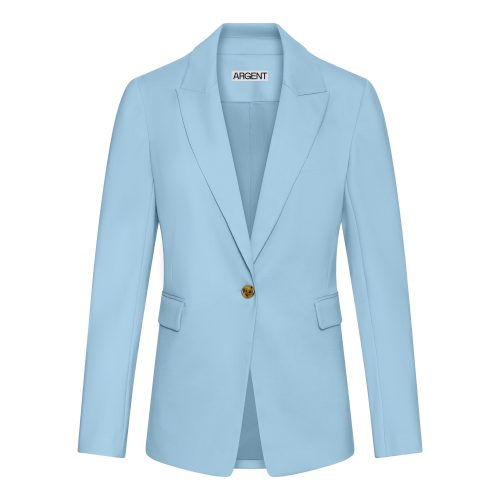 Single Button Blazer in Seasonless Wool Sky Ghost 093