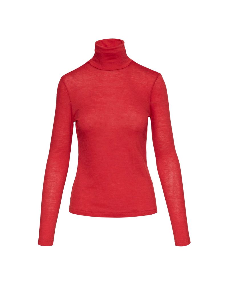 SkinnyTurtleneckinMerinoSilkJersey Scarlet 322