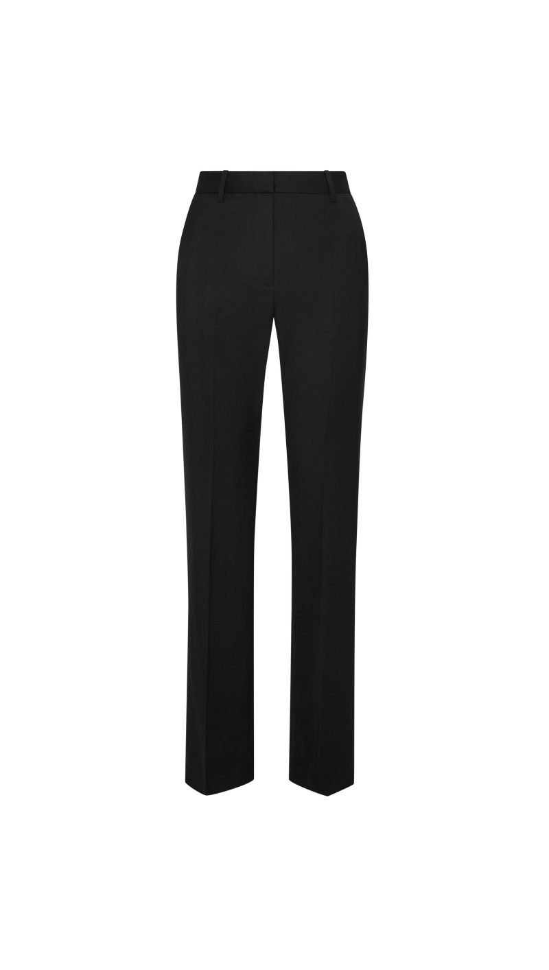 Straight Leg Trouser in Seasonless Wool Black