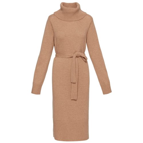 TurtleneckDressinWoolCashmere Camel 344