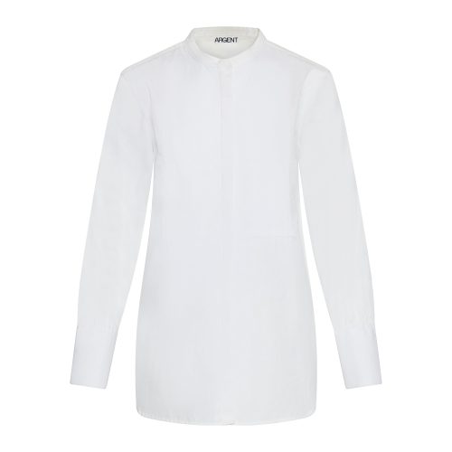 TuxedoShirtinCottonPoplin White Ghost 008