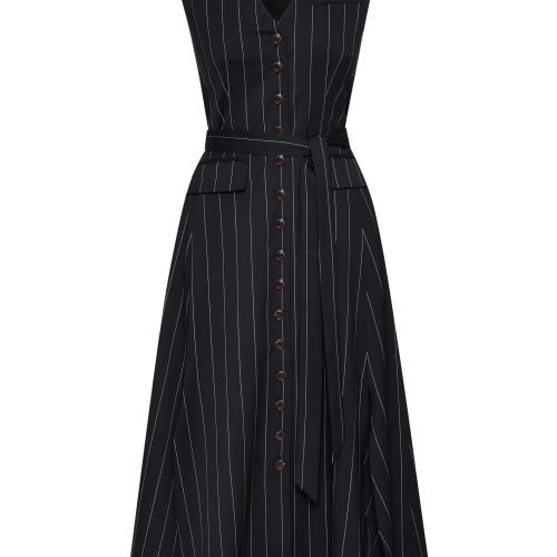 VestDressinStretchWool NavyPinstripe