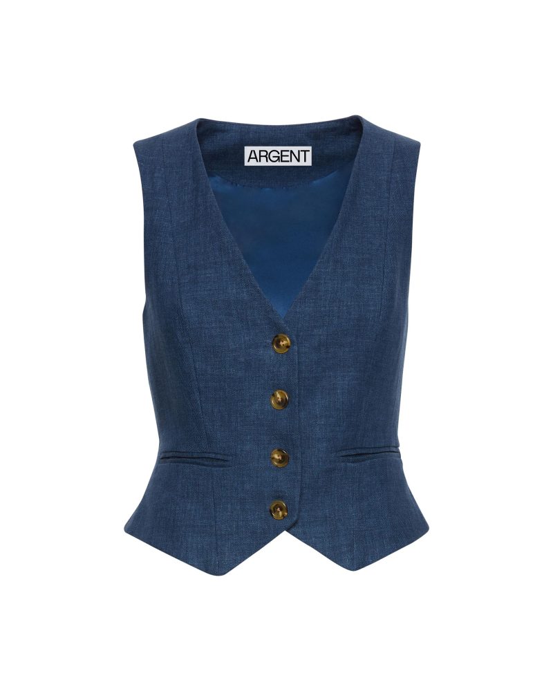 WaistcoatinLinen Denim 291 1