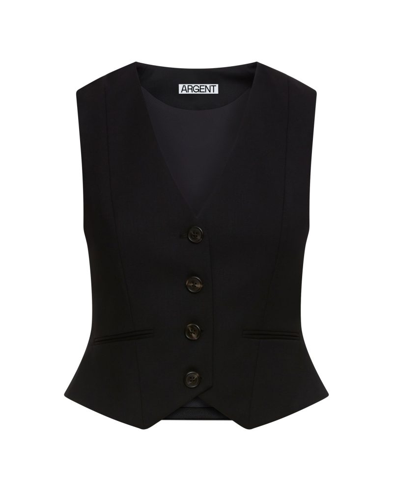 WaistcoatinSeasonlessWool Black 183 GHOST