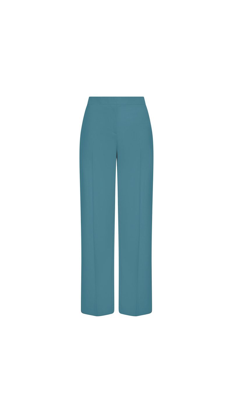 Wide Leg Trouser in Seasonless Wool Royal Blue Ghost 123