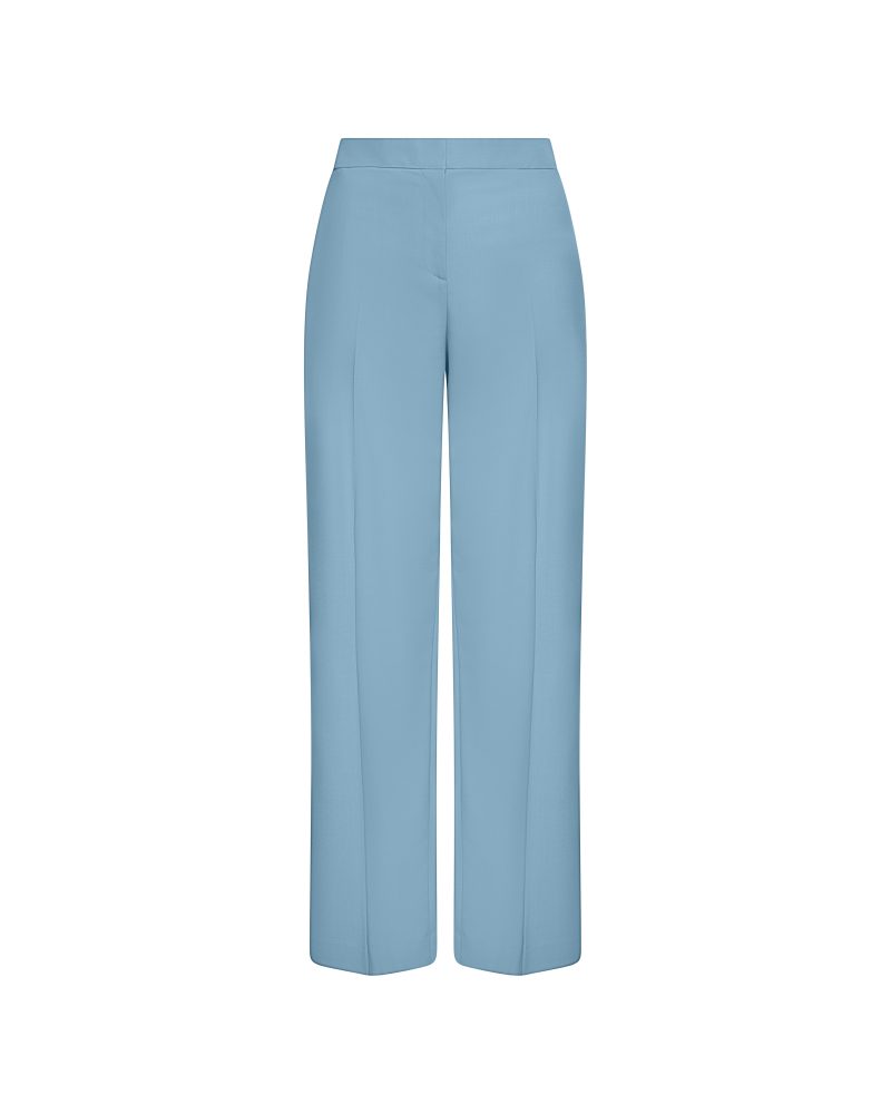 Wide Leg Trouser in Seasonless Wool Sky Ghost 123