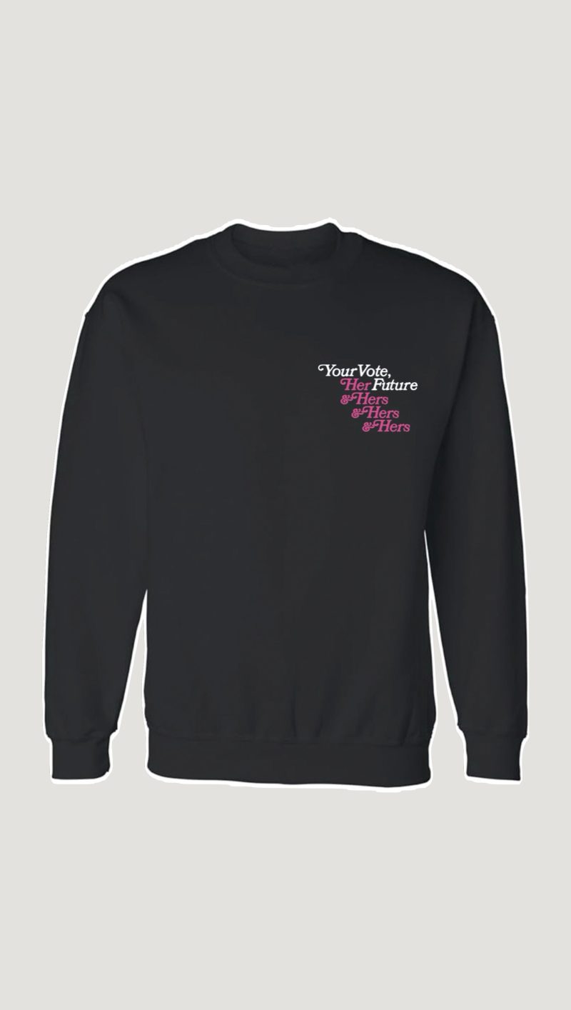 Your Vote Her Future Unisex Crewneck in Cotton Blend Black alt 2c074007 7a69 4d4b 9985 0b47ffe0fbf4